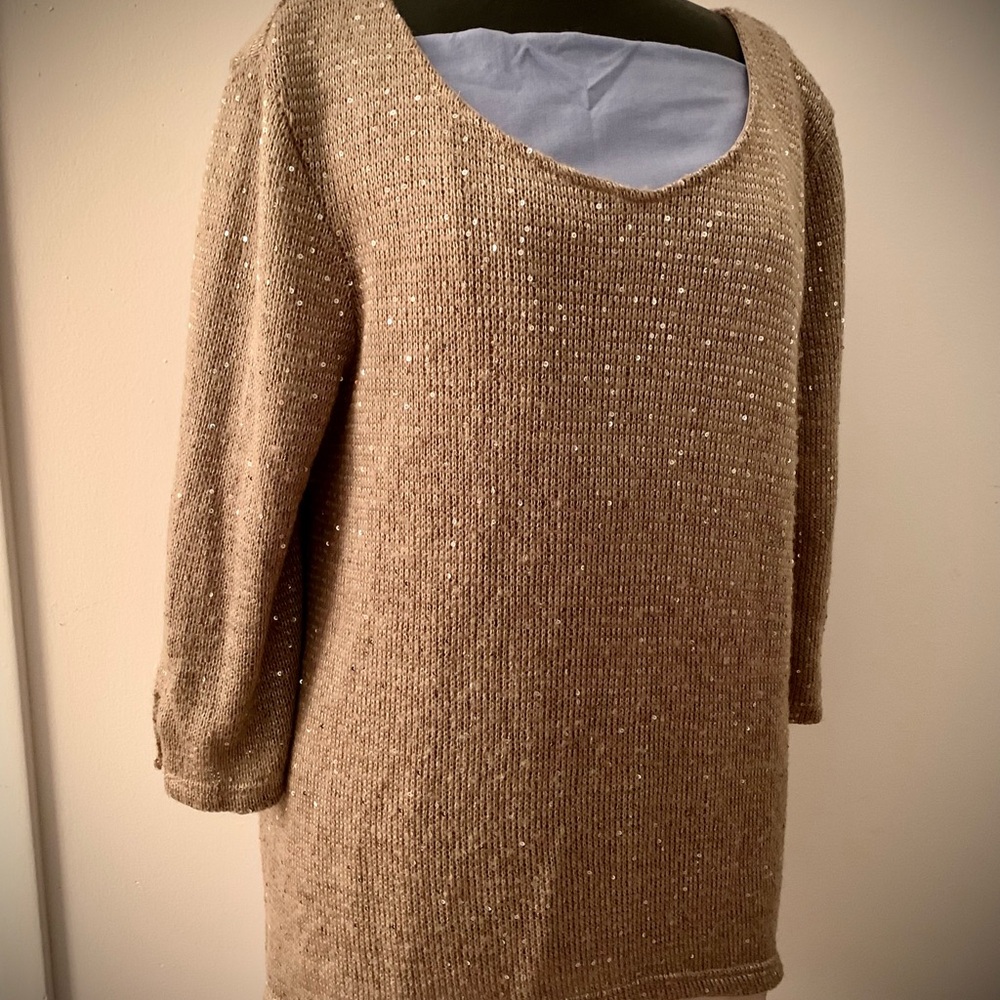Sparkling Tan Knit Sweater